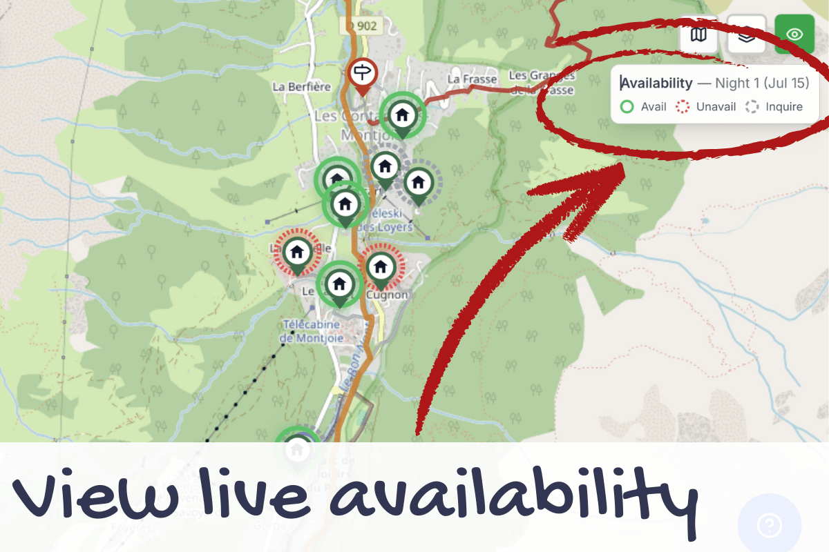 Live accommodation availability on map